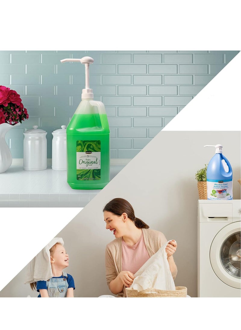 Heavy Duty Replacement Pump Dispensers for Gallons  Jugs, Suitable for Shampoo, Conditioner, Paint and Condiments, 2 Pieces, includes 2 Six 2-inch tubes - White - Image 2