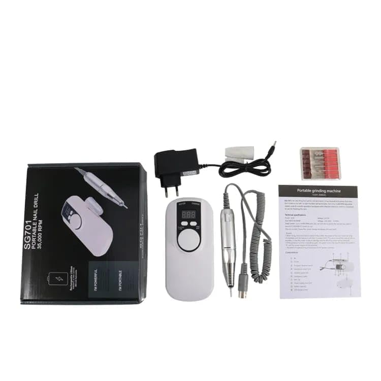 Kreni Portable Electric Nail Drill 35000 RPM E File Electric Nail File for Acrylic Gel Nails Manicure Pedicure Polishing Shape Tools with 6Pcs Nail Drill Bits - Image 3