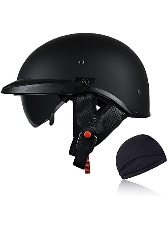 Arabest Half Helmet Motorcycle Men Women with Sunshield,Vintage Motorcycle Helmet Casco para Moto for Cruiser Scooter DOT Approved  - Image 1