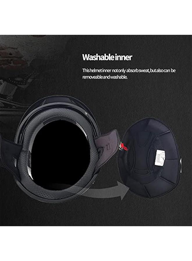 Arabest Half Helmet Motorcycle Men Women with Sunshield,Vintage Motorcycle Helmet Casco para Moto for Cruiser Scooter DOT Approved  - Image 5