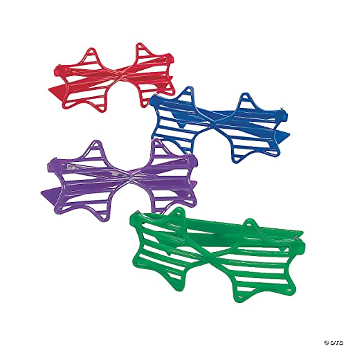 Wanna Party Star Neon Shutter Shades Shutter Glasses Shades Sunglasses | Slotted Sunglasses Eyewear | Favors Props Accessories for Kids & Adults-6 PCS - Image 3
