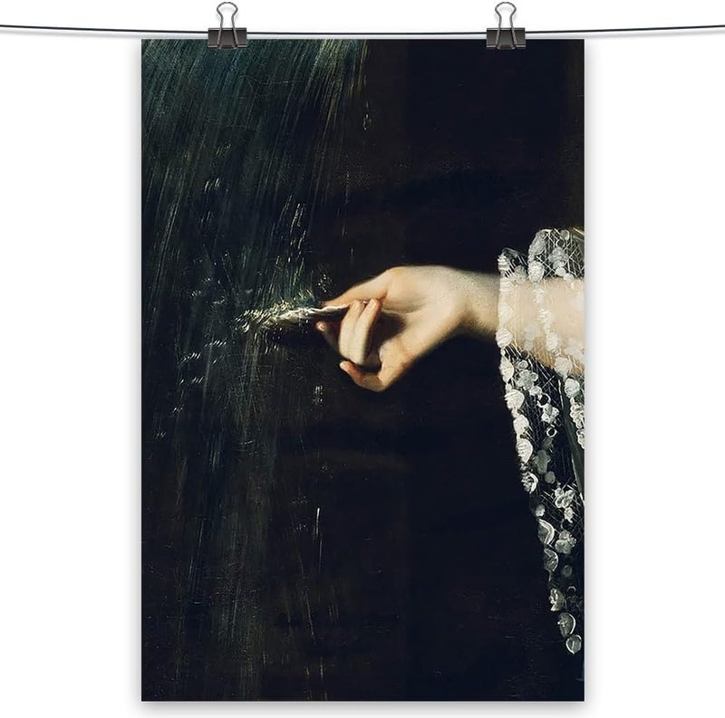 ديكور مزاجي لفن الجدران البورتريه العتيق، ديكور أكاديمي داكن للحمام، فن جدران فيكتوري، لوحة سريالية بسيطة على القماش لغرفة النوم، مطبوعات فنية جدارية رجعية بدون إطار، 16x24 بوصة - Image 2
