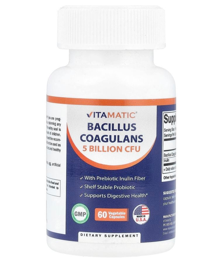 Vitamatic Bacillus Coagulans 5 Billion CFU 60 Vegetable Capsules