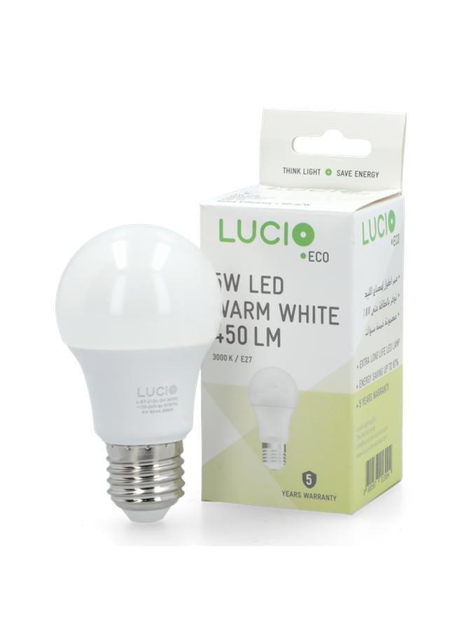 Lucio 5W 3000K 450-Lumens E27 LED Bulb Warm White - Image 2