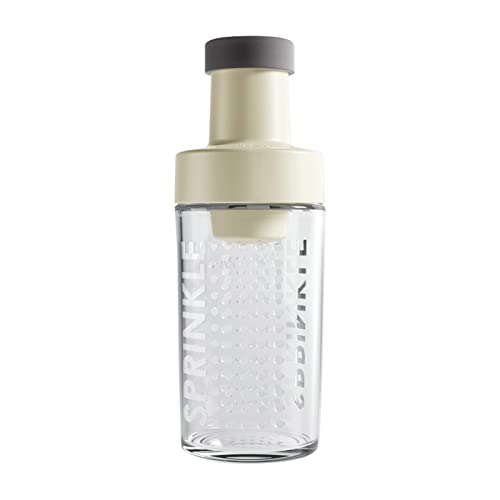 TINMIX Sugar Dispenser Bottle - Glass Sugar Shaker for Coffee, Cereal, Tea & Baking with Pouring Spout and Lid, 8.5oz Glass Bottle Sugar Dispenser Pitcher, White - Image 1