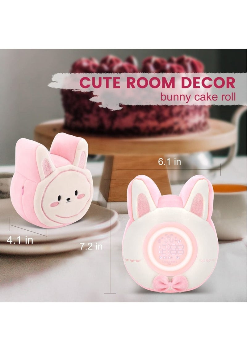كابتن تيك Bunny Plush Alarm Clock Night Light, Cute Stuffed Animal with LED Display Clock and Adjustable Light, Ideal Gift for Kids, Teens, Girls, Women, Kawaii Birthday Present - Image 5