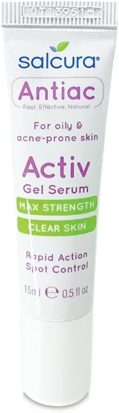 Salcura Natural Skin Therapy Antiac Activ Gel Serum Moisturiser Cream Suitable Treatment For Anyone With Oily AcneProne Skin Reduces Redness Unevenness 15ml