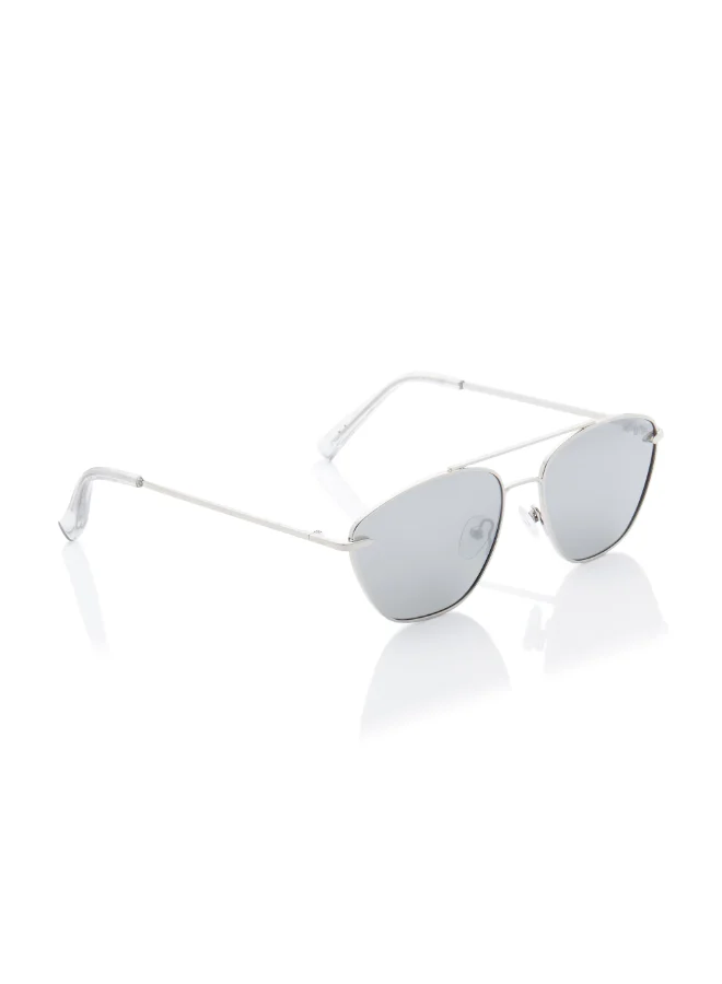 Lee Cooper Polarized Sunglasses Silver Frame Silver Mirror Mirror Lens 56mm  - LC1210C01