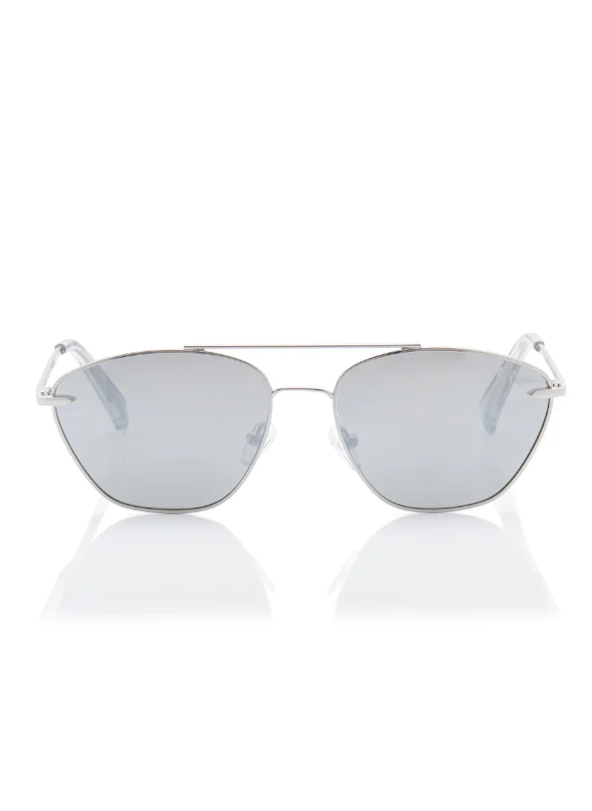 لي كوبر Polarized Sunglasses Silver Frame Silver Mirror Mirror Lens 56mm  - LC1210C01