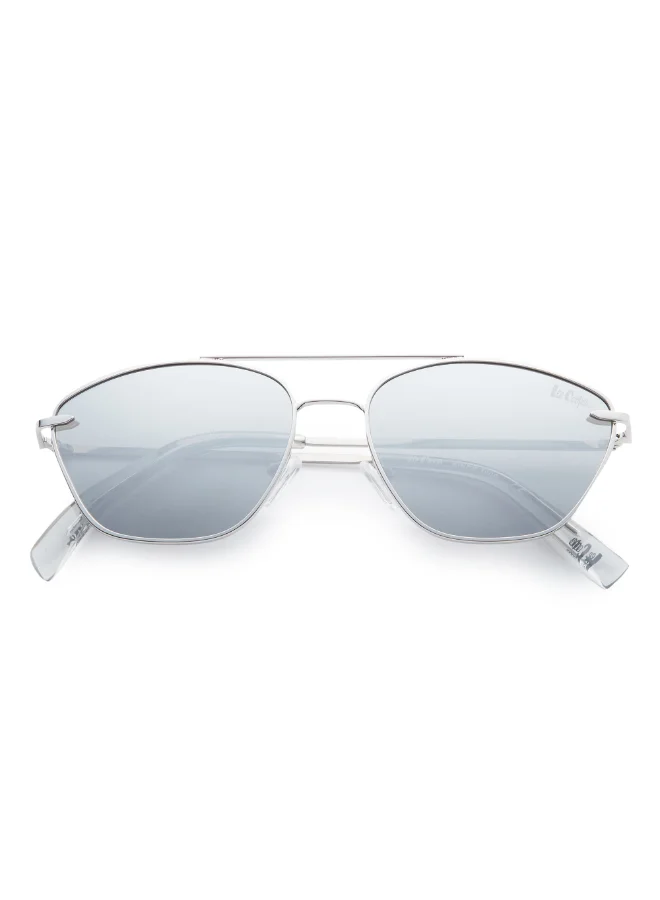 Lee Cooper Polarized Sunglasses Silver Frame Silver Mirror Mirror Lens 56mm  - LC1210C01