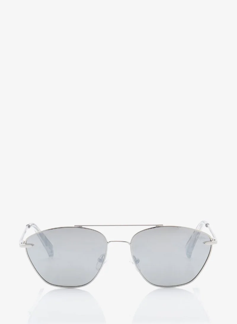 Lee Cooper Polarized Sunglasses Silver Frame Silver Mirror Mirror Lens 56mm  - LC1210C01
