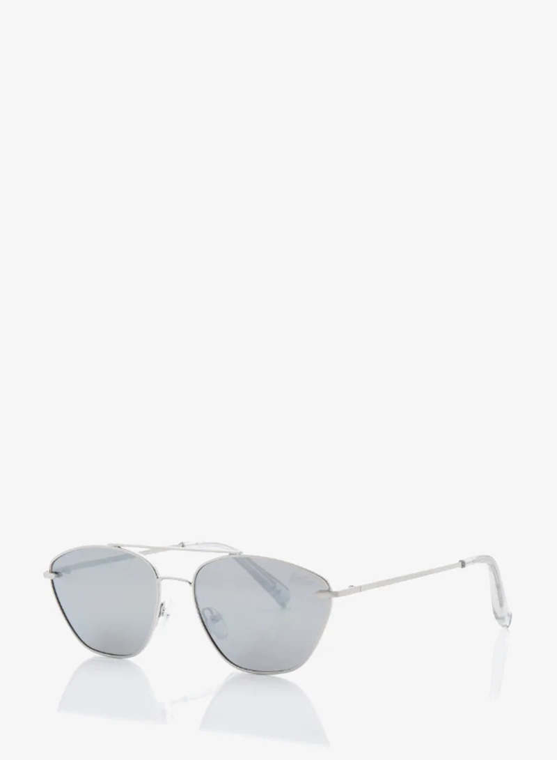 Lee Cooper Polarized Sunglasses Silver Frame Silver Mirror Mirror Lens 56mm  - LC1210C01