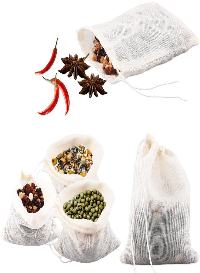 NICECRAFT 30 Pcs Spice Bags for Cooking, 3.86x3.15 Inch Reusable Drawstring Muslin Soup Empty Tea Bags Straining Filter Cheesecloth Sachet for Spices Tea Loose Coffee Seasoning Herbs Stew Gravy - Image 1