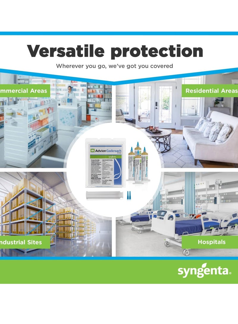 syngenta 100% جل طُعم Advion الأصلي للصراصير، 4 أنابيب × 30 جرام - Image 2