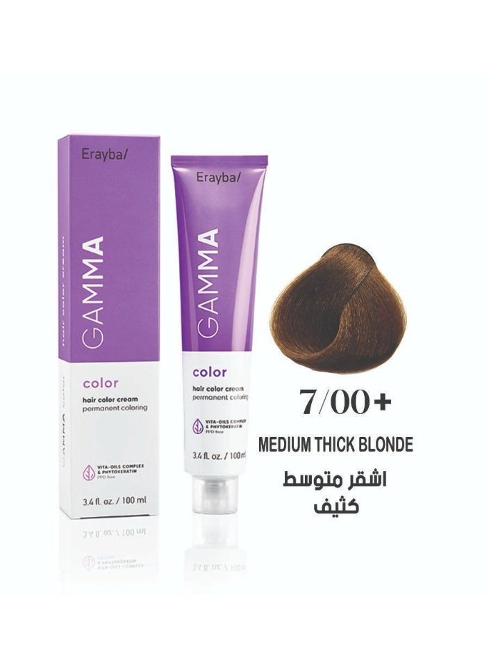 Erayba Gamma Color Permanent Hair Dye100m7/00 + Intense Light Brown - Image 1