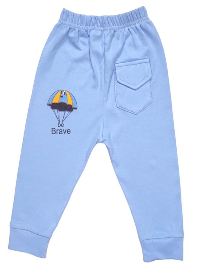 RCW Kids Baby Pants Cotton Pajama with Back Pocket Animal Print Soft Lower Payjama Leggings Regular Fit Bottom Ribs Comfortable Sleepwear Lounge Pant for Boys & Girls (Set of 5) (1-2 Year) Multicolor - Image 2