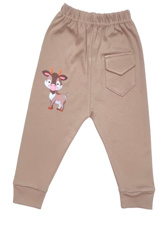 RCW Kids Baby Pants Cotton Pajama with Back Pocket Animal Print Soft Lower Payjama Leggings Regular Fit Bottom Ribs Comfortable Sleepwear Lounge Pant for Boys & Girls (Set of 5) (1-2 Year) Multicolor - Image 3