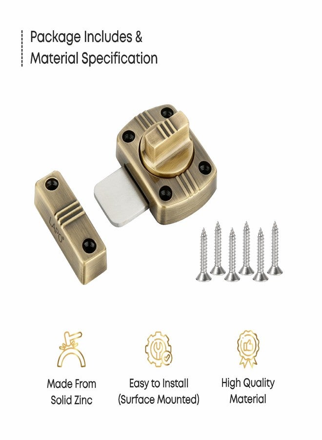 LAPO 2 Piece Door Latches for Home, Latch Lock for Bathroom, Chitkani, Baby Latch Stopper for Bedroom, Balcony, Storeroom (Material- Zinc, Antique Finish, 3 Years Warrany)-SQR - Image 5