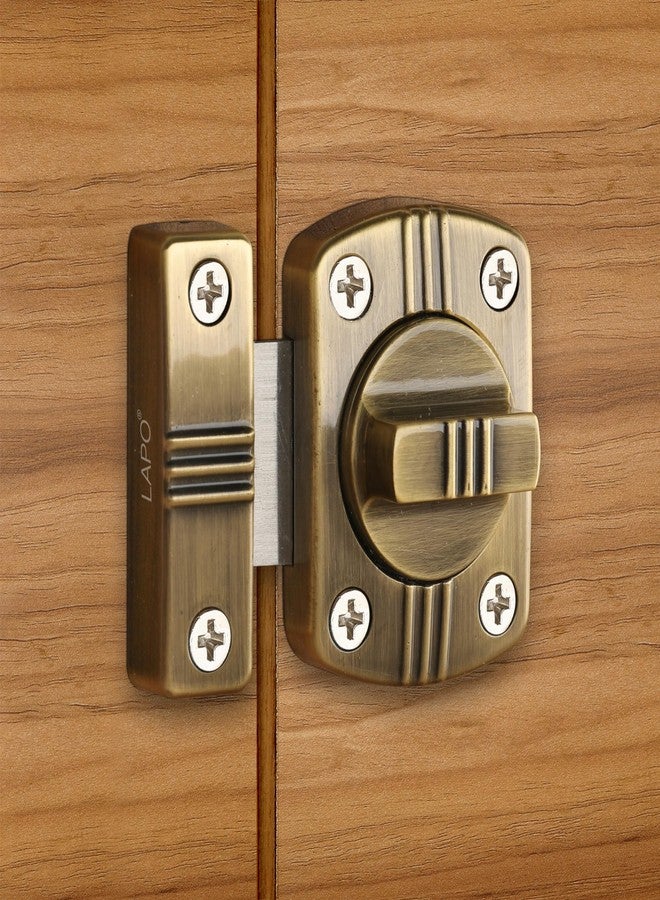 LAPO 2 Piece Door Latches for Home, Latch Lock for Bathroom, Chitkani, Baby Latch Stopper for Bedroom, Balcony, Storeroom (Material- Zinc, Antique Finish, 3 Years Warrany)-SQR - Image 1
