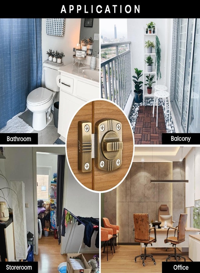 LAPO 2 Piece Door Latches for Home, Latch Lock for Bathroom, Chitkani, Baby Latch Stopper for Bedroom, Balcony, Storeroom (Material- Zinc, Antique Finish, 3 Years Warrany)-SQR - Image 3