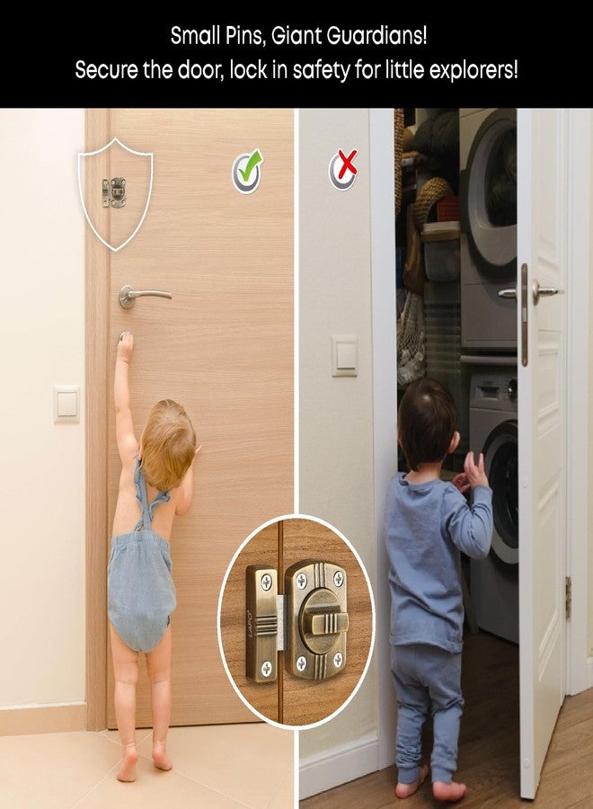 LAPO 2 Piece Door Latches for Home, Latch Lock for Bathroom, Chitkani, Baby Latch Stopper for Bedroom, Balcony, Storeroom (Material- Zinc, Antique Finish, 3 Years Warrany)-SQR - Image 2