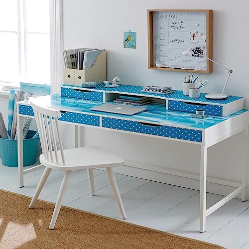 d-c-fix 346-0628 Decorative Self-Adhesive Film, Polka Dot Blue/Petersen Blue, 17" x 78" Roll - Image 2