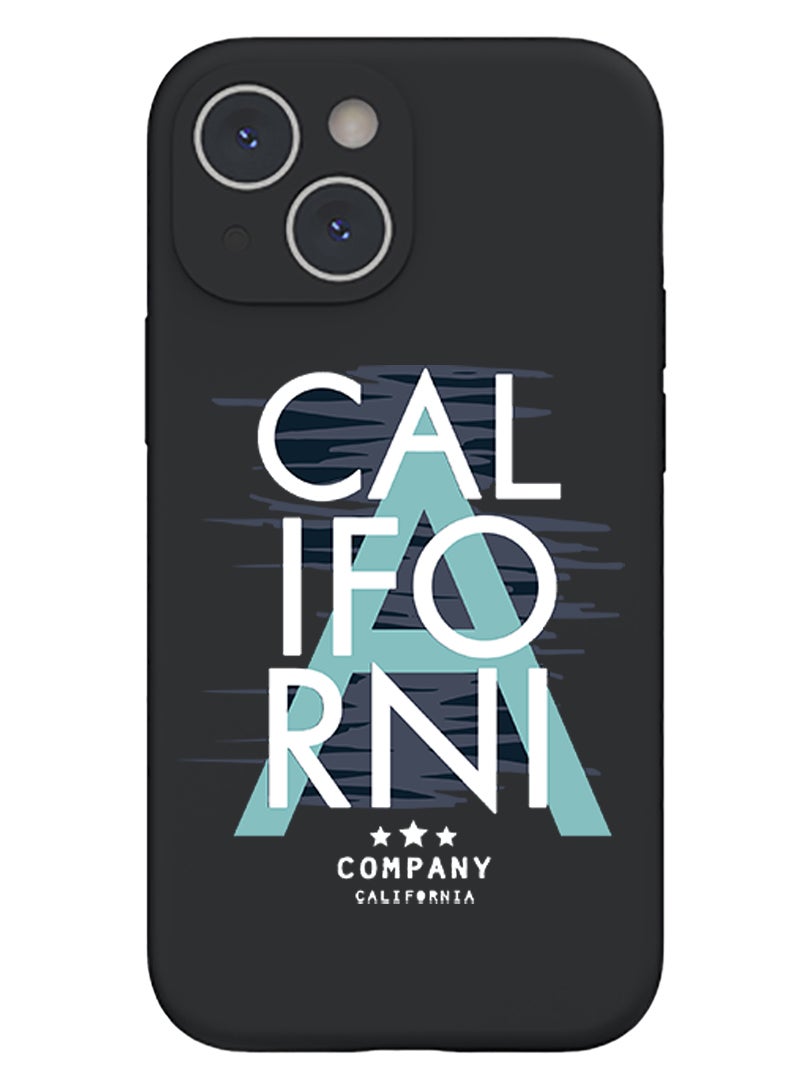 Theodor Protective Slim Fit Case Liquid Silicone Cover with Full Body Protection Anti-Scratch Shockproof Case For iPhone 13 Black  - Cat love - Image 1