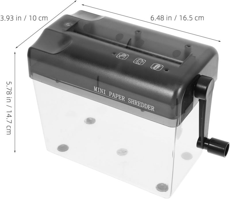 Zerodeko Manual Hand Crank Paper Shredder Portable Desktop Wear-Resistant Paper Cutter for Home Office School Document Shredding - Image 2