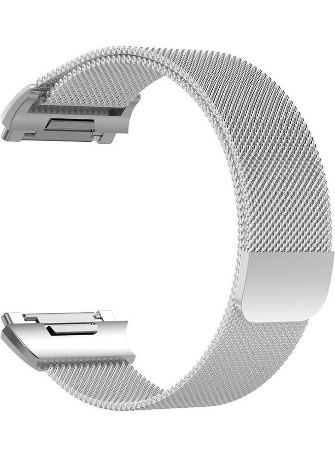 NIBEMINENT For Fitbit Ionic Milanese Watch Strap Silver - Image 2