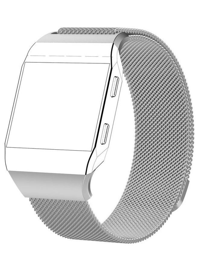 NIBEMINENT For Fitbit Ionic Milanese Watch Strap Silver - Image 1