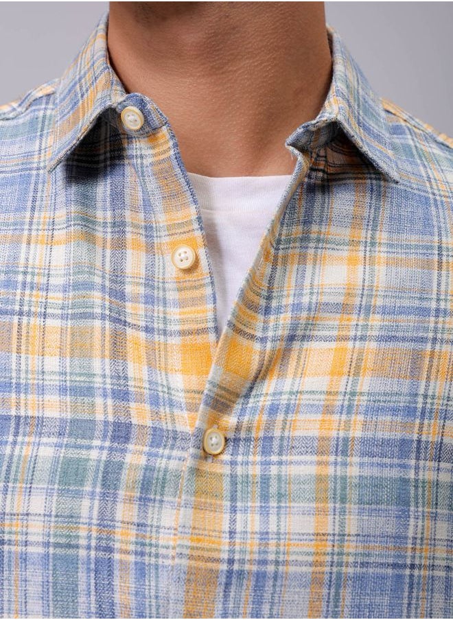 The Indian Garage Co Men Slim Fit Striped Full Sleeves Cutaway Collar Casual Shirt  - Image 5
