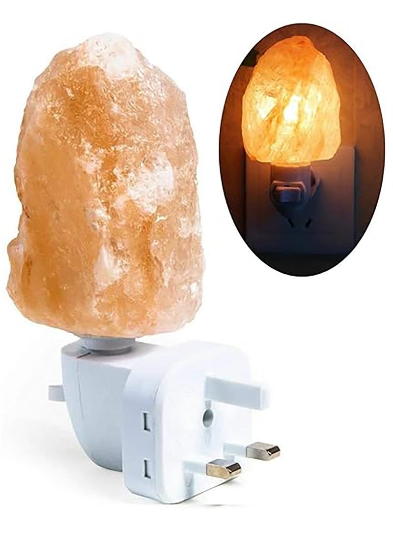 2Pcs Himalayan Salt Lamp, Hand Carved Natural Crystal Salt Rock Lamps, Warm Orange Nursery Wall Night Light, Wall Plug for Air Purifying, Bedrooms Night Lights, UK Plug - Image 2
