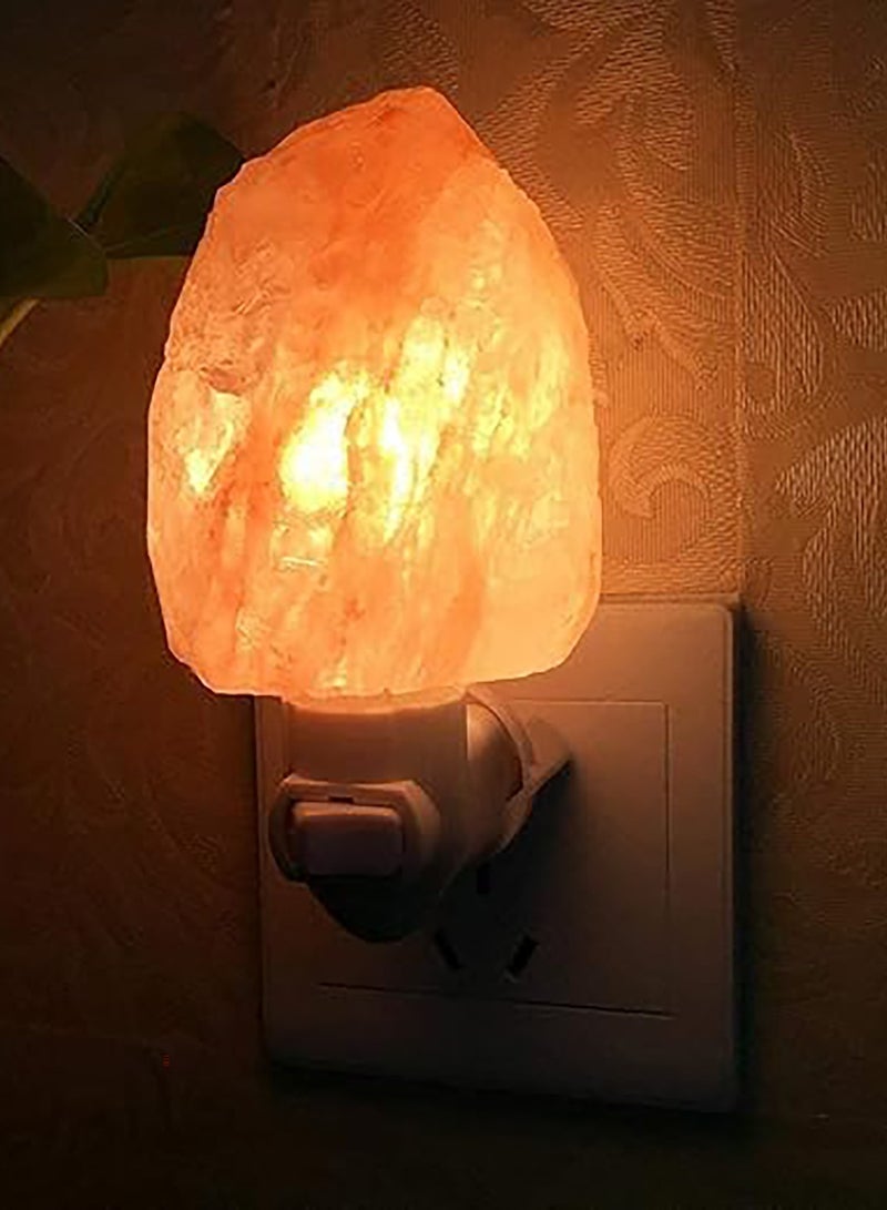 2Pcs Himalayan Salt Lamp, Hand Carved Natural Crystal Salt Rock Lamps, Warm Orange Nursery Wall Night Light, Wall Plug for Air Purifying, Bedrooms Night Lights, UK Plug - Image 3