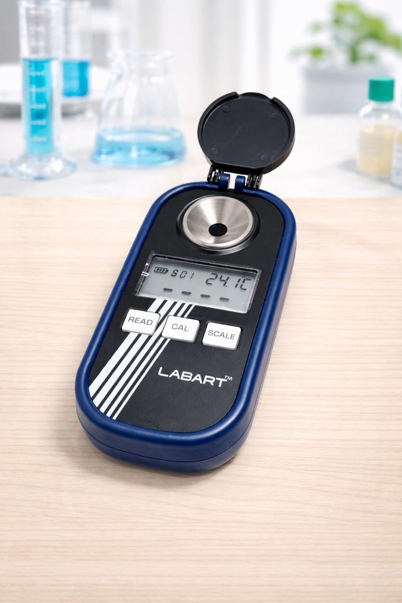 LABART Digital Refractometer for Sugar,Honey and High Brix value Content Brix 0-90% /R.I. /Temp with Certificate - Image 2
