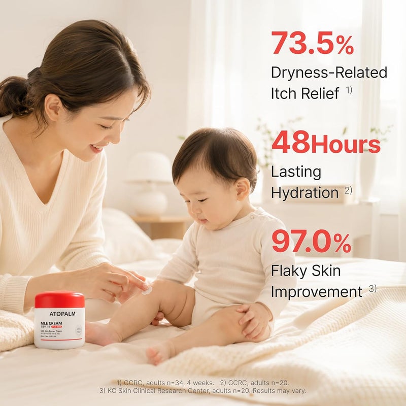 أتوبالم MLE Eczema Cream 2.2 Fl Oz, Premium Baby Face and Body Moisturizer for Skin Barrier, Daily Long-lasting Moisturizing Facial Cream for Relieving Itchiness & Redness, Gentle Baby Skincare - Image 4