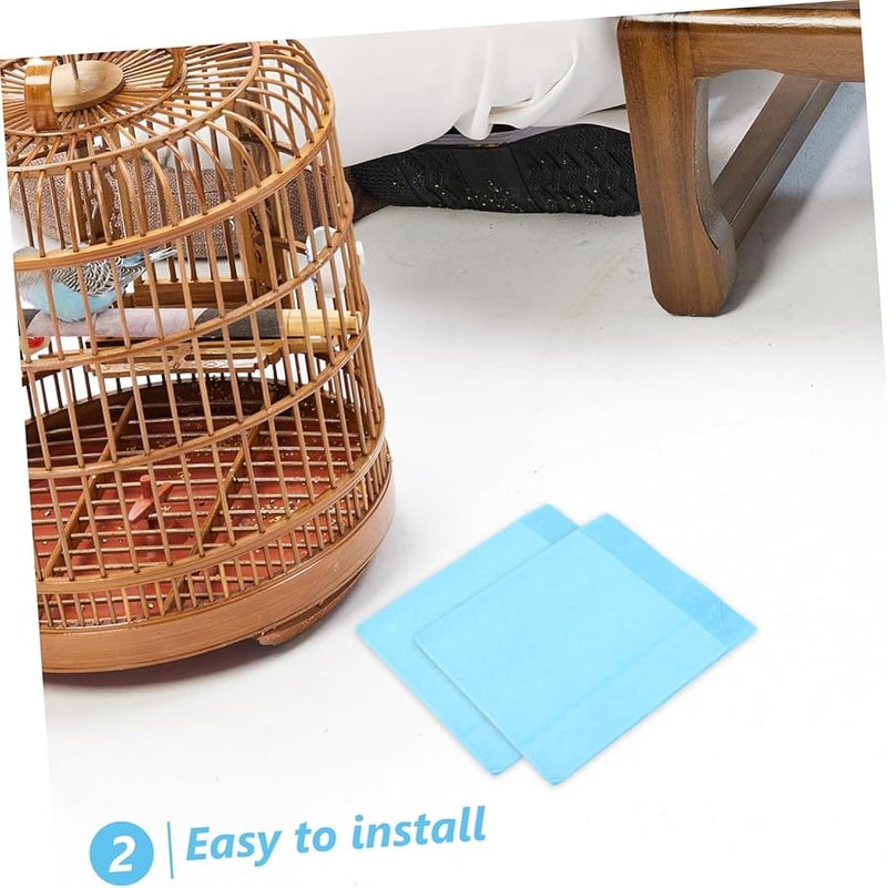 حفاضات قفص الطيور القابلة للتصرف 10 قطع، ورق ماص أزرق سماوي، صينية ببغاء - Image 5