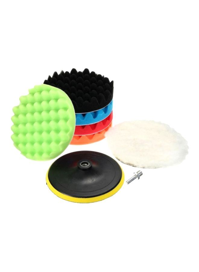 NIBEMINENT 7-Piece Sponge And Woolen Waxing Pads With M14 Drill Adapter