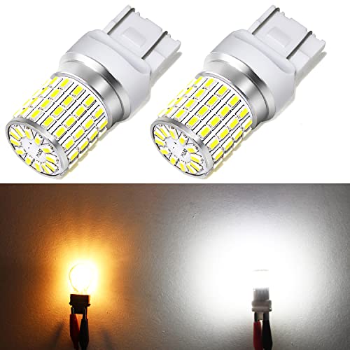 PHINLION 7440 7443 LED White Bulbs Super Bright 3014 72-SMD T20 7444 W21W LED Bulb for Back Up Reverse/Turn Signal/Brake Stop Tail Lights, 6000K Xenon White - Image 1