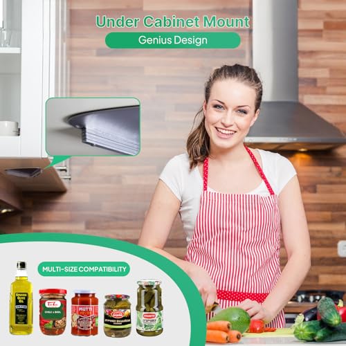 UCerdveos Upgraded Stainless Steel Under Cabinet Jar Opener for Seniors, Under Cabinet Jar Openers for Weak Hands, Jar Lid & Bottle Cap Opener Tool, Under Counter Can Opener, One Handed Jar opener - Image 3