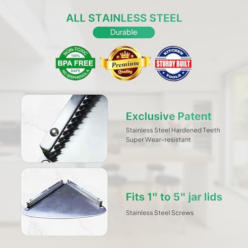 UCerdveos Upgraded Stainless Steel Under Cabinet Jar Opener for Seniors, Under Cabinet Jar Openers for Weak Hands, Jar Lid & Bottle Cap Opener Tool, Under Counter Can Opener, One Handed Jar opener - Image 4