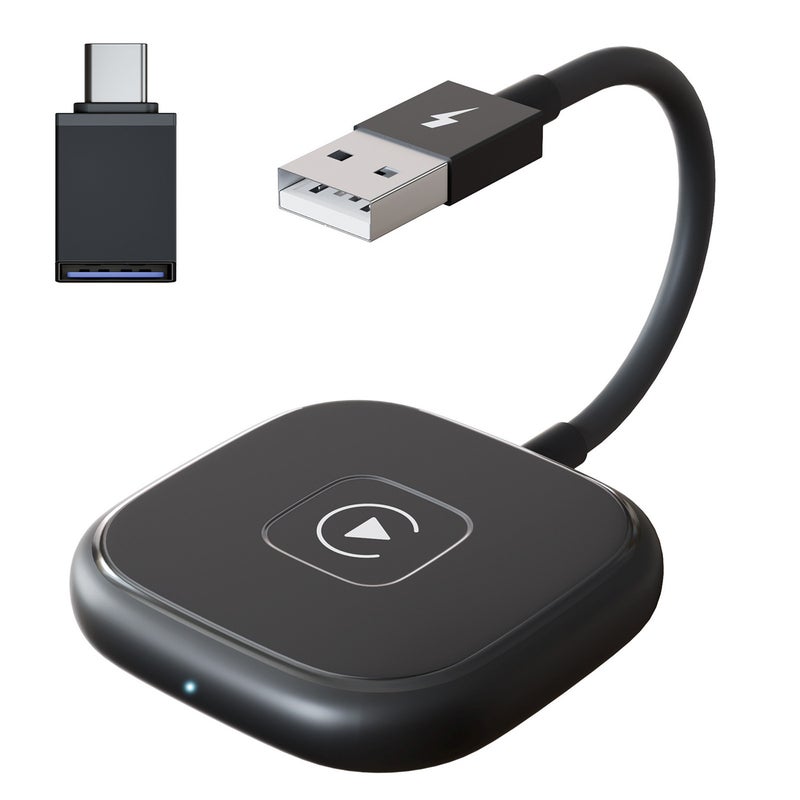 Wireless Carplay adapter for iPhone, wired to wireless encryption dongle, car Bluetooth adapter with USB A/USB C, low latency, easy to set up, supports cars originally with wired Carplay and iPhone iOS 10+ - Image 1