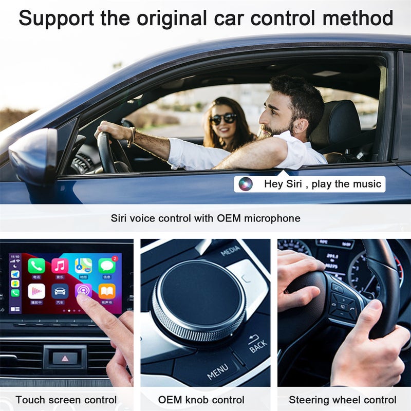 Wireless Carplay adapter for iPhone, wired to wireless encryption dongle, car Bluetooth adapter with USB A/USB C, low latency, easy to set up, supports cars originally with wired Carplay and iPhone iOS 10+ - Image 2