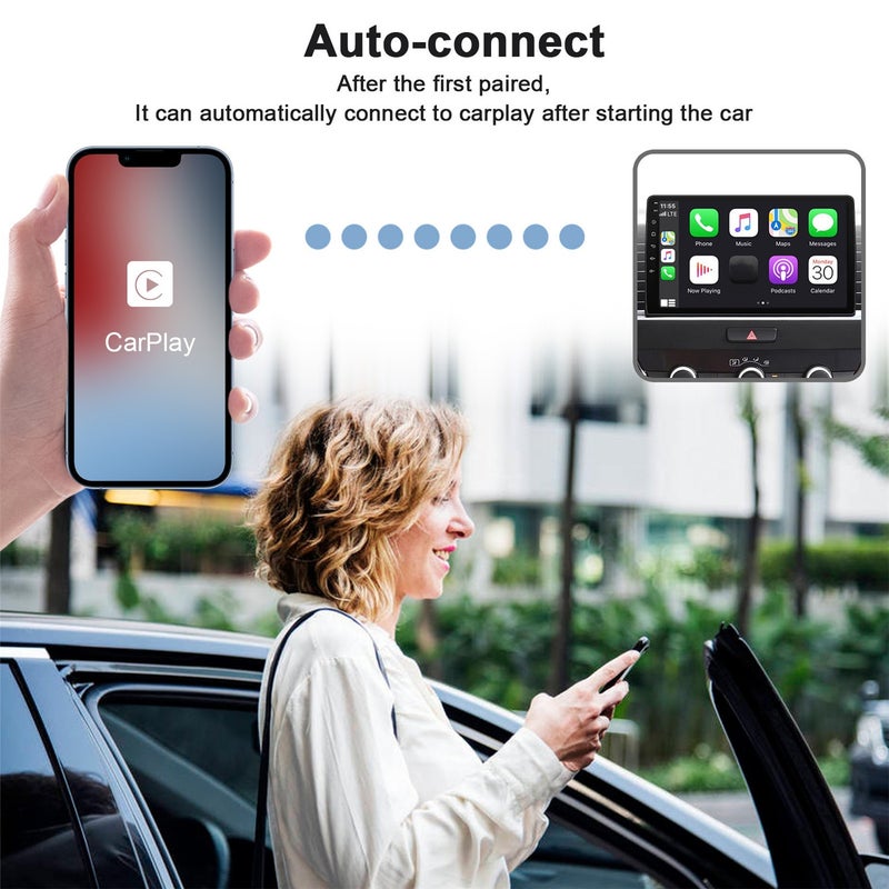 Wireless Carplay adapter for iPhone, wired to wireless encryption dongle, car Bluetooth adapter with USB A/USB C, low latency, easy to set up, supports cars originally with wired Carplay and iPhone iOS 10+ - Image 3