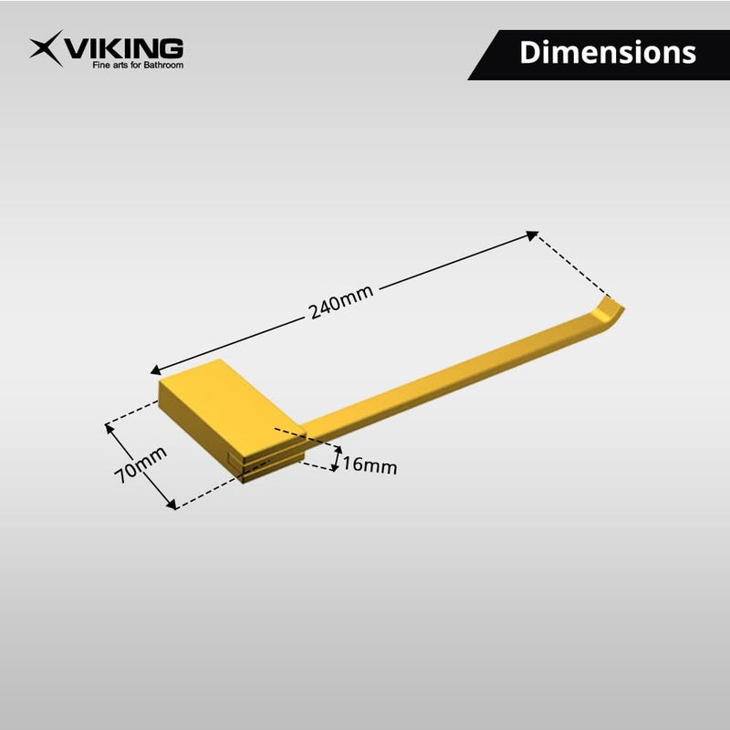 Viking Viking Towel Ring Elegant PVD Gold Finish Wall Mounted Modern Hand Towel Bar for Bathroom Kitchen  - Image 2