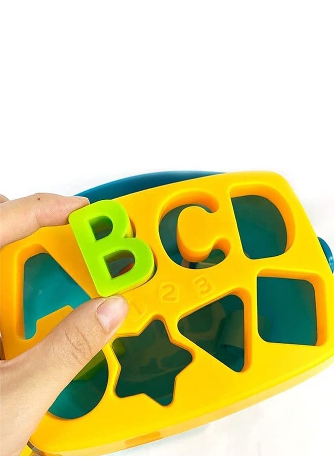 BAYBEE - Shape Sorting Blocks for Kids Toys Baby Sorting Toys Storage Bucket with Handle Shapes Sorter ABCD Blocks for Kids Learning Stacking Sorting Blocks Toys for kids Toddlers 1+ Years Boy Girl - Image 1