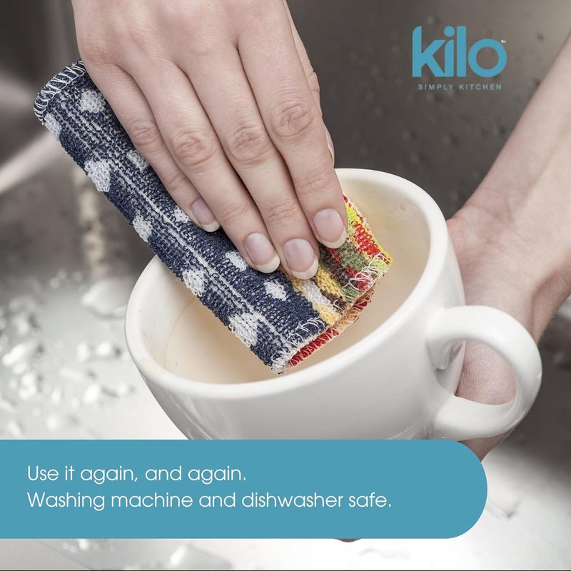 kilo Non-Scratch Scourer, Purpose, Environmentally Friendly Scrubby – Multi Colour Set of 2, 17x13cm/28cm - Image 5