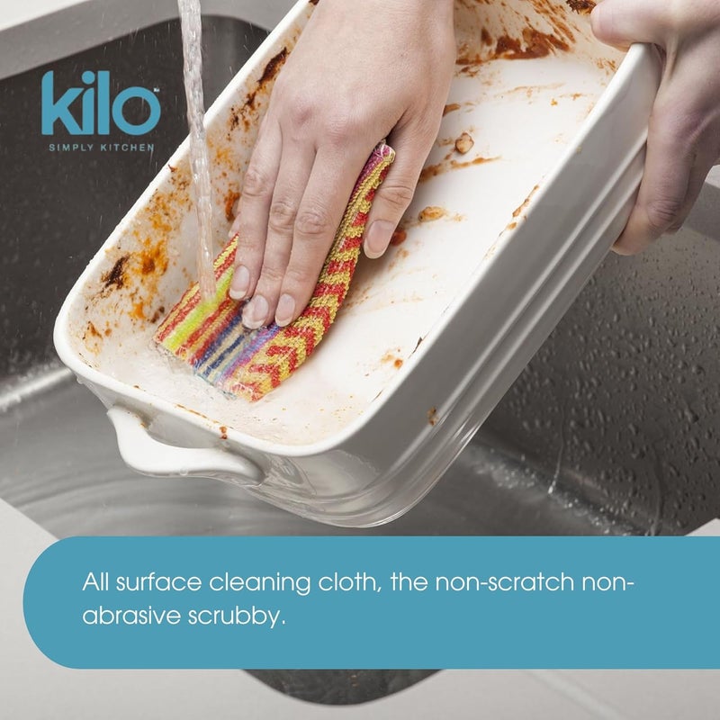 kilo Non-Scratch Scourer, Purpose, Environmentally Friendly Scrubby – Multi Colour Set of 2, 17x13cm/28cm - Image 4