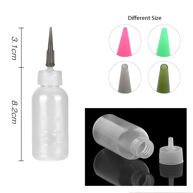 Tiebeauty 8Pcs Needle Oiler (1 OZ), Glue Applicator Bottles Needle Tip Squeeze Bottles Precision Gun Oil Bottle with 16 Blunt Tips for Crafts, Hinges, Liquids, Paint  - Image 4