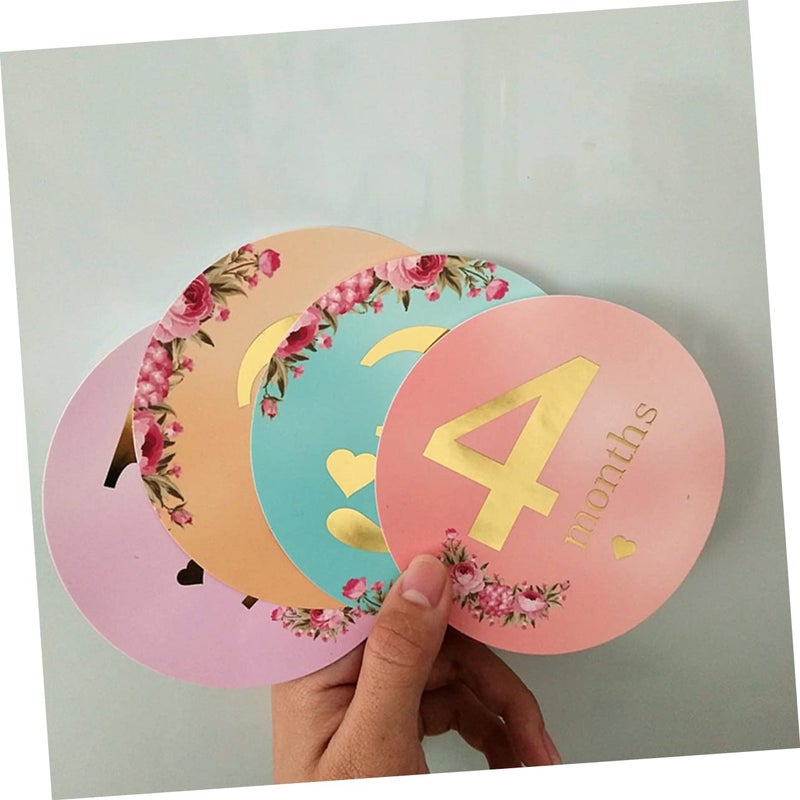 12 Months Baby Milestone Stickers Round Adhesive Set For Newborn Photography - Image 4