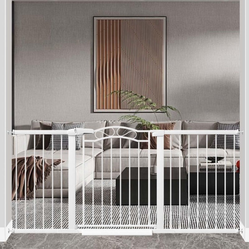 Fairy Baby 681708 Extra Wide Press Mounted Baby Gate Indoor for Kids Or Pets Walk Thru No Drill Long Dog Gates for The House Doorway Child Safety Gate